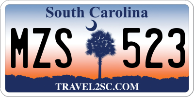 SC license plate MZS523