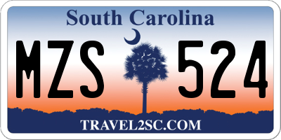 SC license plate MZS524