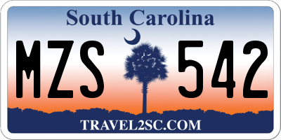 SC license plate MZS542