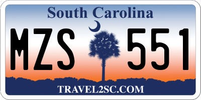 SC license plate MZS551