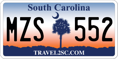 SC license plate MZS552
