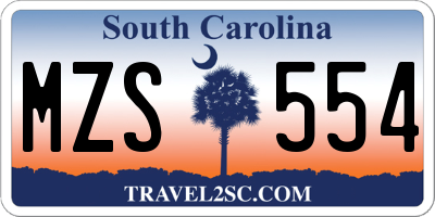 SC license plate MZS554