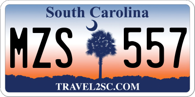 SC license plate MZS557