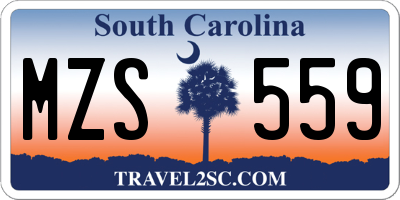 SC license plate MZS559