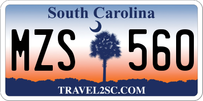 SC license plate MZS560