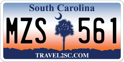 SC license plate MZS561