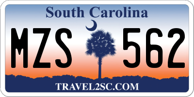 SC license plate MZS562