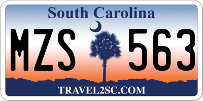 SC license plate MZS563