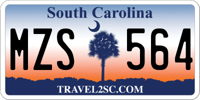 SC license plate MZS564