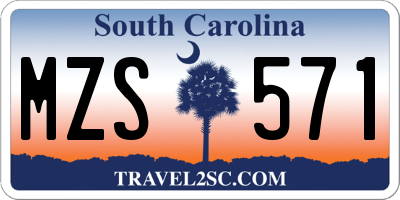SC license plate MZS571