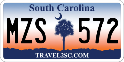 SC license plate MZS572