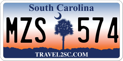 SC license plate MZS574