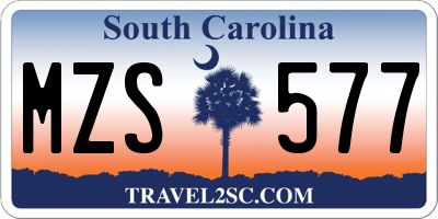 SC license plate MZS577