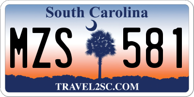 SC license plate MZS581