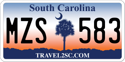 SC license plate MZS583