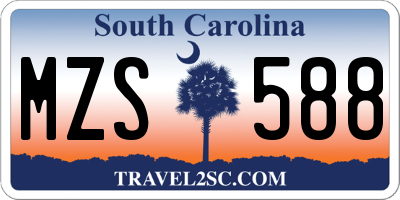 SC license plate MZS588