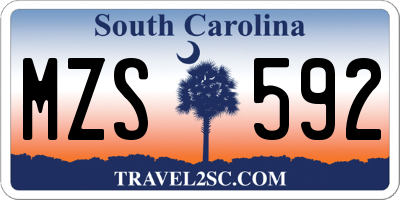SC license plate MZS592
