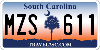 SC license plate MZS611
