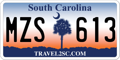 SC license plate MZS613