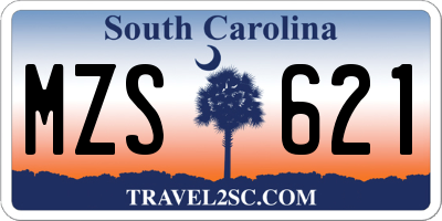 SC license plate MZS621