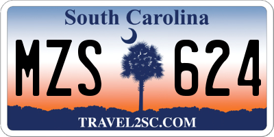 SC license plate MZS624