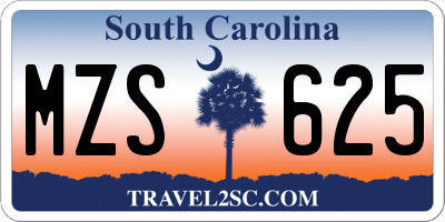 SC license plate MZS625