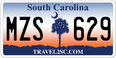 SC license plate MZS629