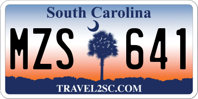 SC license plate MZS641