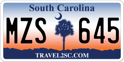 SC license plate MZS645