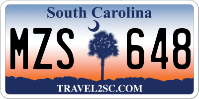 SC license plate MZS648
