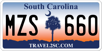 SC license plate MZS660