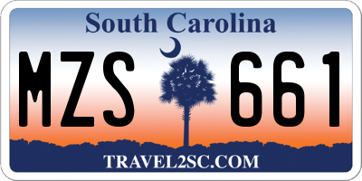 SC license plate MZS661