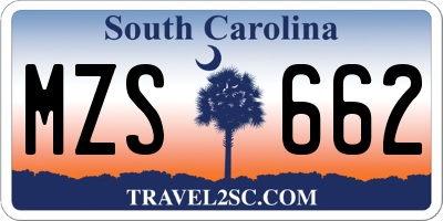 SC license plate MZS662