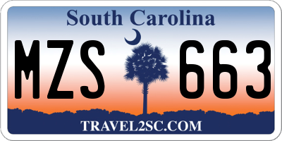 SC license plate MZS663