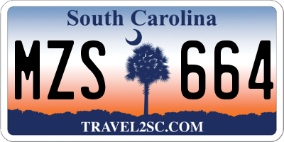 SC license plate MZS664