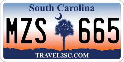 SC license plate MZS665