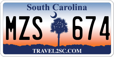 SC license plate MZS674