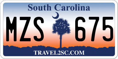 SC license plate MZS675