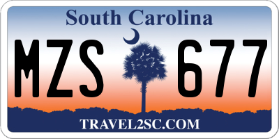 SC license plate MZS677