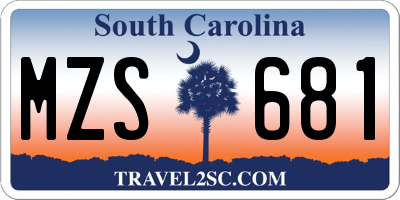 SC license plate MZS681