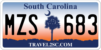 SC license plate MZS683