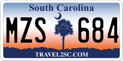 SC license plate MZS684