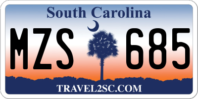 SC license plate MZS685