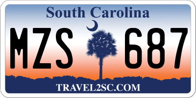 SC license plate MZS687