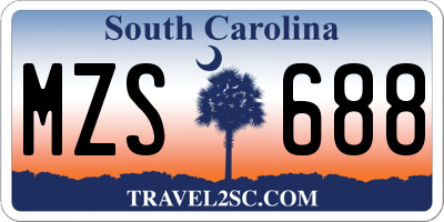 SC license plate MZS688