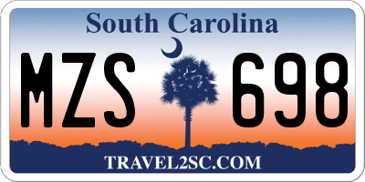 SC license plate MZS698