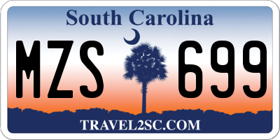 SC license plate MZS699