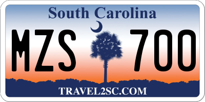 SC license plate MZS700