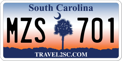 SC license plate MZS701