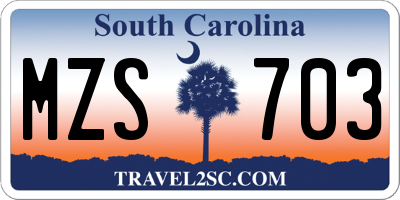 SC license plate MZS703